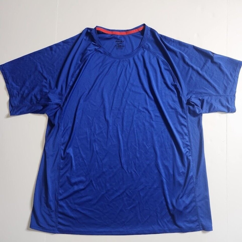 Brooks Stealth Men's 2XL Blue Short Sleeve Pullover Regular Fit Active Wear